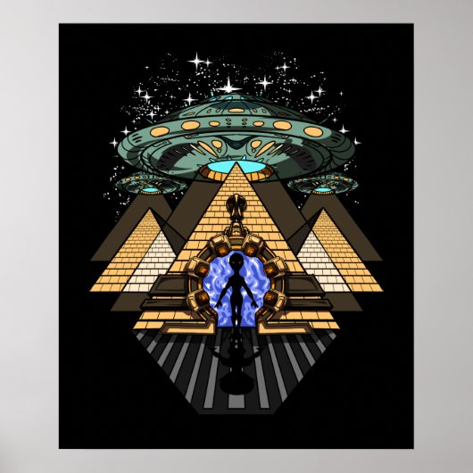 Ägyptische Pyramiden-Alien Space Annunaki Verschwö Poster (Vorne)