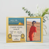 Ägyptische Pyramiden Birthday-Gold-Pharaonen-Foto Einladung (Stehend Vorderseite)