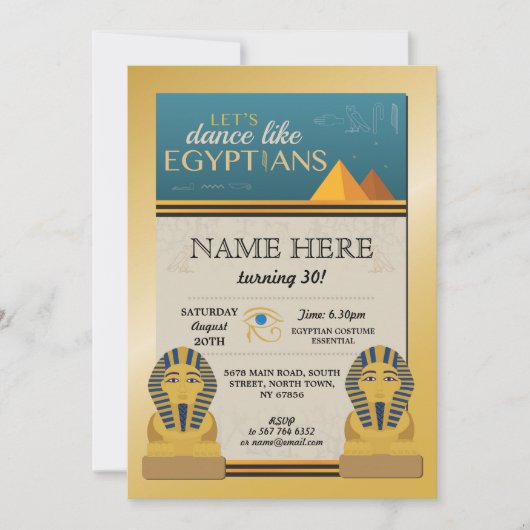 Ägyptische Pyramiden Birthday Invite Pharaohs Einladung (Vorderseite)