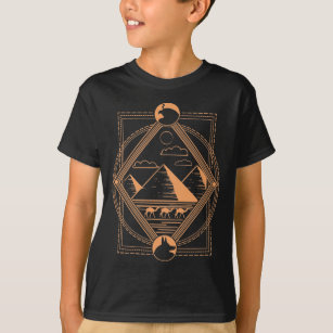Ägyptische Pyramiden Camels Anubis Horus Geometry T-Shirt