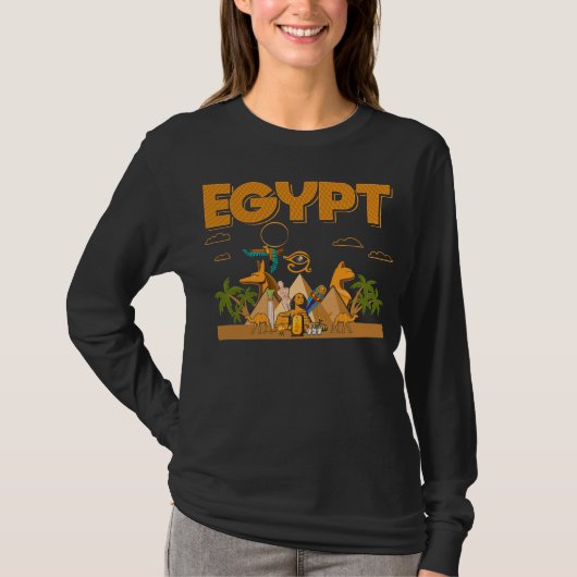 Ägyptische Pyramiden Camels Pharaoh Sphinx Horus E T-Shirt (Vorderseite)