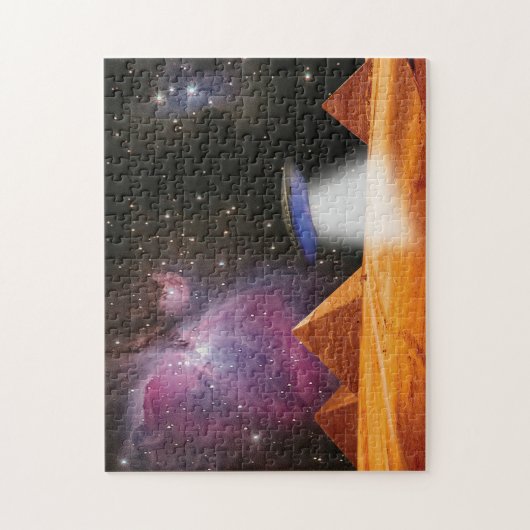 Ägyptische Pyramiden Gizeh trifft Raum und UFO Puzzle (Vertikal)