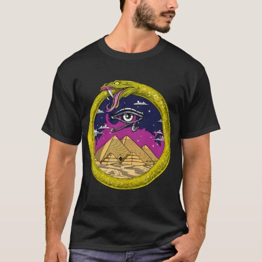 Ägyptische Pyramiden Ouroboros T-Shirt (Vorderseite)