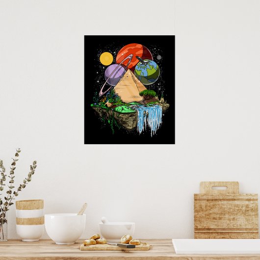 Ägyptische Pyramiden Space Außerirdischen Antike V Poster (Küche)