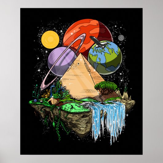 Ägyptische Pyramiden Space Außerirdischen Antike V Poster (Vorne)