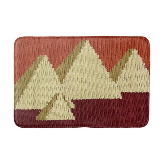 Ägyptische Pyramiden Tan Rust Artisan Crochet Prin Badematte (Vorderseite)