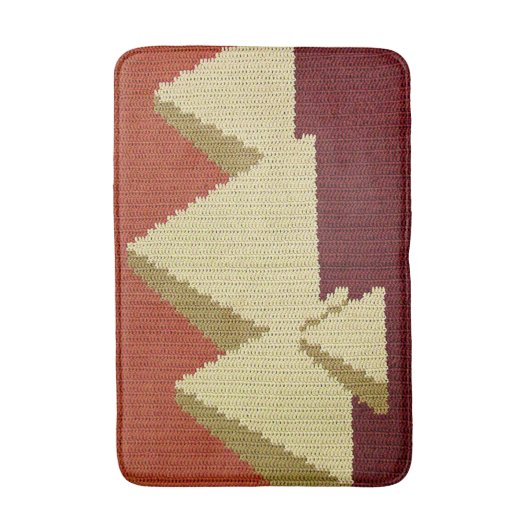 Ägyptische Pyramiden Tan Rust Artisan Crochet Prin Badematte (Vorderseite Vertikal)