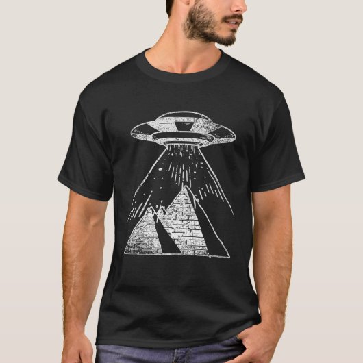 Ägyptische Pyramiden UFO Entführung Alien Astronau T-Shirt (Vorderseite)