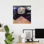 Ägyptische Pyramiden und König Tut Art Poster (Heimbüro)