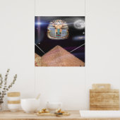 Ägyptische Pyramiden und König Tut Art Poster (Küche)