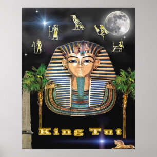 Ägyptische Pyramiden und König Tut art Poster