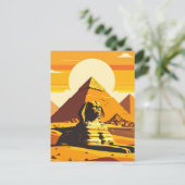 Ägyptische Pyramiden und Sphinx Vintag Postkarte (Stehend Vorderseite)