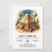 ägyptische Pyramiden zum Geburtstag Einladung (Vorderseite)