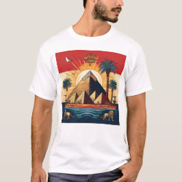 Ägyptische Pyramidenkunst mit Sonne und kulturelle T-Shirt