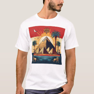 Ägyptische Pyramidenkunst mit Sonne und kulturelle T-Shirt