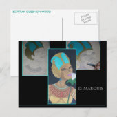 ÄGYPTISCHE QUEEN AUF DER HOLZPOSTKARTE POSTKARTE (Vorne/Hinten)