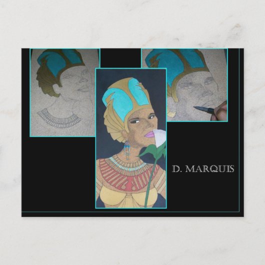 ÄGYPTISCHE QUEEN AUF DER HOLZPOSTKARTE POSTKARTE (Vorderseite)