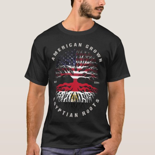 Ägyptische Roots-Flagge für Amerikas Ground T-Shirt (Vorderseite)