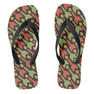 Ägyptische Rot-Grüne-Pfeil-Muster Flip Flops Badesandalen