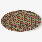 Ägyptische rote grüne schwarze Pfeile Pappteller (Schrägansicht)