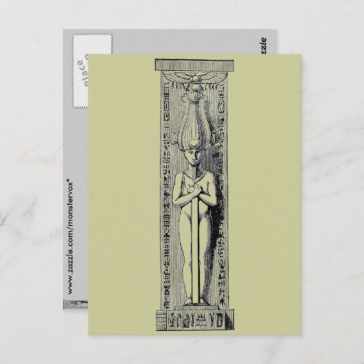 Ägyptische Säule Postkarte (Vorne/Hinten)