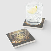 ägyptische Schönheit im Kerzenlicht Steinuntersetzer (Seitenansicht)