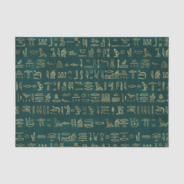 Ägyptische Schriftzeichen für grüne und goldene äg Seidenpapier