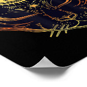 Ägyptische Schwarze Katze Halloween Boho - Gothic Poster (Ecke)