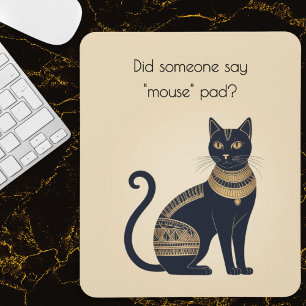 Ägyptische Schwarze Katze Lustiger Humor Mousepad