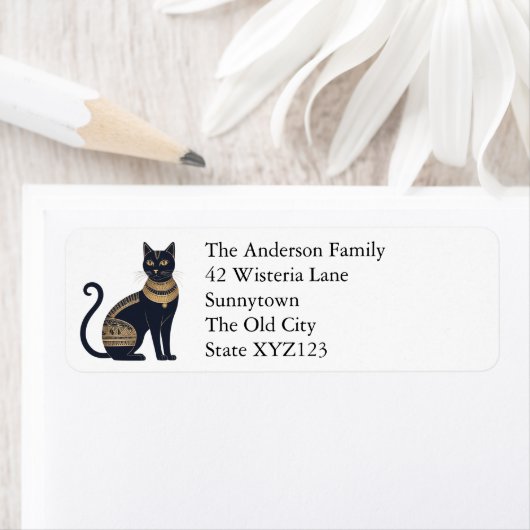 Ägyptische Schwarzkatze Elegant Personalisiert (Insitu)