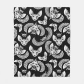 Ägyptische Sphinx Katze liebt schwarz-gotisch Fleecedecke (Vorderseite)