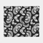 Ägyptische Sphinx Katze liebt schwarz-gotisch Fleecedecke (Vorderseite (Horizontal))