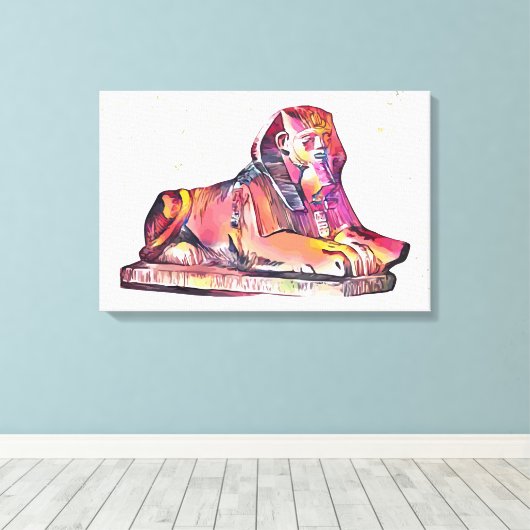 Ägyptische Sphinx Leinwanddruck (Insitu (Holzboden))