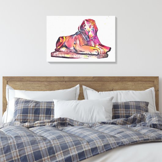 Ägyptische Sphinx Leinwanddruck (Insitu (Schlafzimmer))