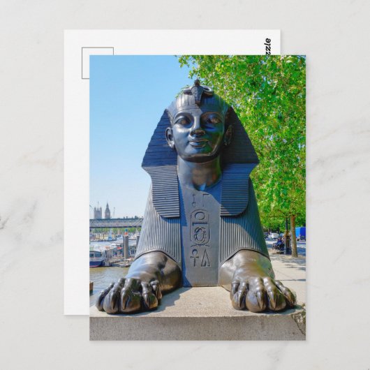 Ägyptische Sphinx, London UK Postcard Postkarte (Vorne/Hinten)