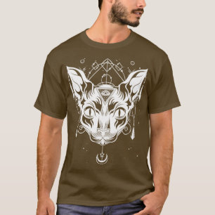 Ägyptische Sphynx-Katze Gothic Wicca Hexe Heide Ok T-Shirt