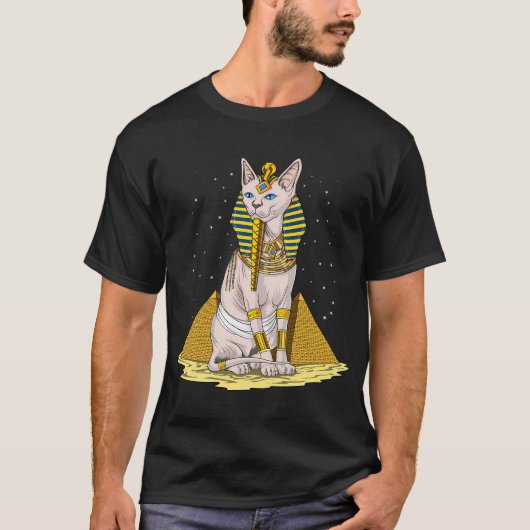 Ägyptische Sphynx-Katze Pharao T-Shirt (Vorderseite)