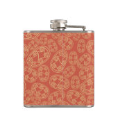 Ägyptische Stammesschilde Cream Rusty Red Ethnic Flachmann (Rückseite)