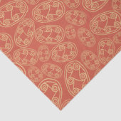 Ägyptische Stammesschilde Cream Rusty Red Ethnic Seidenpapier (Detail)