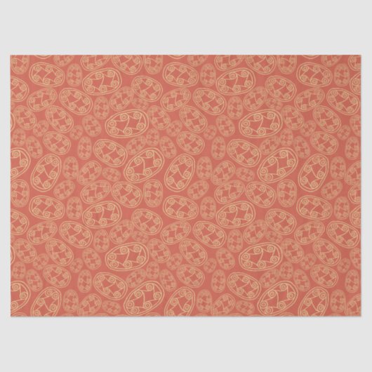 Ägyptische Stammesschilde Cream Rusty Red Ethnic Seidenpapier (Vorderseite)