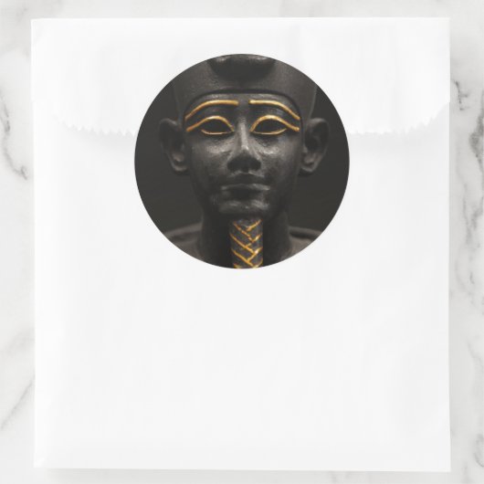 Ägyptische Statue Osiris Runder Aufkleber (Tasche)