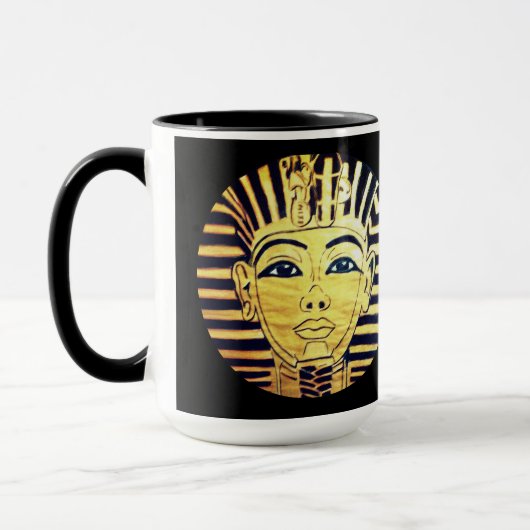 Ägyptische Stil Schwarz und Gold Pharao Kaffee Tas Tasse (Links)
