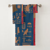 Ägyptische Symbole Art-Déco-Zusammensetzung #1 Badhandtuch Set (Insitu)