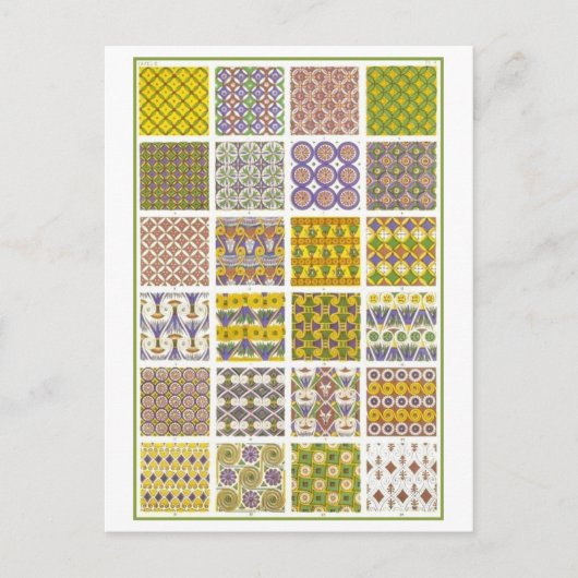 Ägyptische Textil- und Fliesendesigns Vintag Postkarte (Vorderseite)