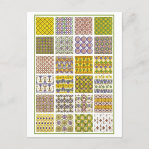 Ägyptische Textil- und Fliesendesigns Vintage-Post Postkarte