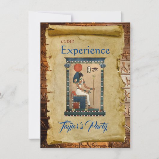 Ägyptische Themed-Party Einladung-Flachkarte (Vorderseite)