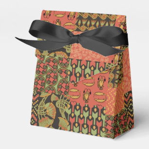 Ägyptische Tribal-Faux-Patchwork-Zelt-Geschenkbox Geschenkschachtel