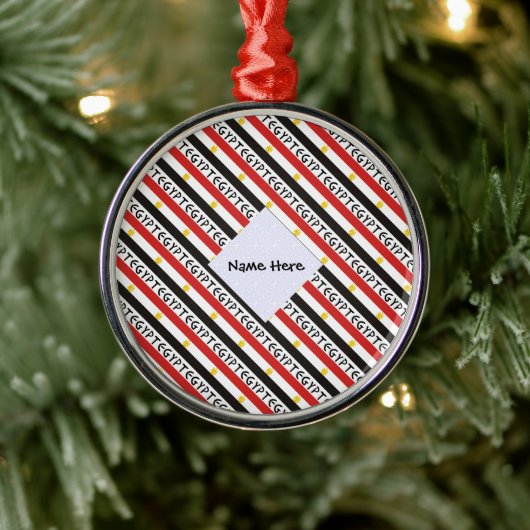 Ägyptische und ägyptische Flagge geteert Personali Ornament Aus Metall (Baum)