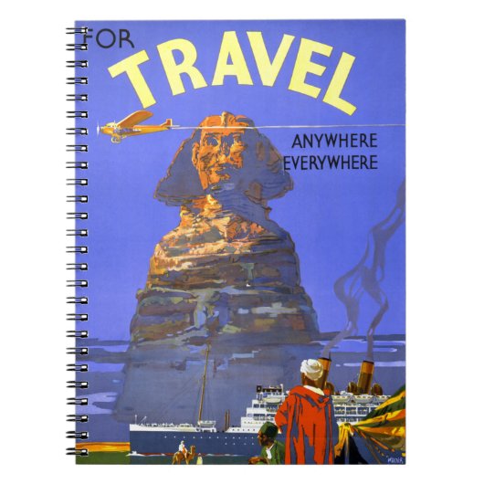 Ägyptische Vintage Reiseplakat Neu Notizblock (Vorderseite)