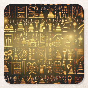 Ägyptische WeihnachtsHieroglyphen 2 Rechteckiger Pappuntersetzer